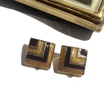 1122 90s VINTAGE EARRING ひし形マルチカラーヴィンテージ　イヤリング　アンティーク  クラシカル　花　フラワー　大ぶり　クリップ　ナチュラル　カジュアルビーズ　ビジュー葉っぱ