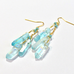 【天然石】氷柱ブルークリスタルピアス/イヤリング