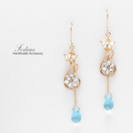 クリスタルフラワーと雫(1208) ピアス/イヤリング/ノンホールピアス/樹脂ピアス