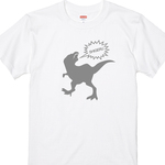 お名前入れます♪恐竜Tシャツ　ティラノサウルス　白　プリントカラー6色　綿100%　80サイズ～XXL
