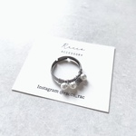 貝パール(ホワイト) シンプルリング  ring 316サージカルステンレスリング サイズフリー