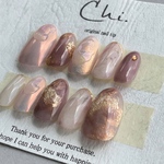 #1 くすみピンクオーロラ奥行きネイル　大人ネイル　ニュアンスネイル　上品　大人可愛い　ミラーネイル