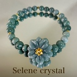 翡翠　ブレスレット　花ヒスイ　かわいい　おすすめ　　　天然石ブレスレット　Selene crystal