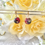 ちびころシリーズ　ちびころ薔薇🌹12mm玉 ピアス/イヤリング 　ツートンカラー レッド✖️ブラック