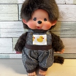   【Ｓサイズ】 1488   チムたん　モンチッチS サイズ アヒルちゃんのギンガムチェック　サロペット 