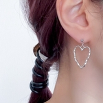 【シルバー】ハート　金属アレルギー対応ピアス ※オプションからご選択ください#minne_new
