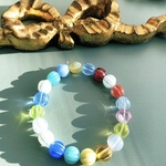 【1連25コセット】JIRI＊IVANA#czech beads#チェコビーズ　melon round8㍉　mixassort/blue