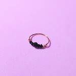 【再販】キラキラ オニキスとスピネル 天然石 ワイヤー ピンキーリング