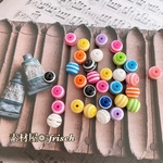 【80個】ストライプ柄アクリルビーズ