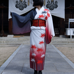 ［3./21〜10/31期間限定販売］白黒ミックス 彼岸花浴衣(受注製作商品)