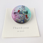 金魚さんと宇宙の青い銀河世界♡レジンブローチ