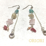 【お試し価格】天然石さざれのゆらゆら夏ピアス