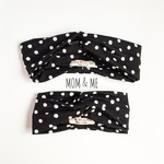 MOM&ME ママ＆娘 ペアセット ヘアターバン 親子コーデ ヘアバンド ブラックドット Love Factory New York 