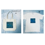 モネ　睡蓮　シカゴ美術館所蔵タイプ、マルチポケットトートバッグMサイズと、綿TシャツMサイズ白のセット