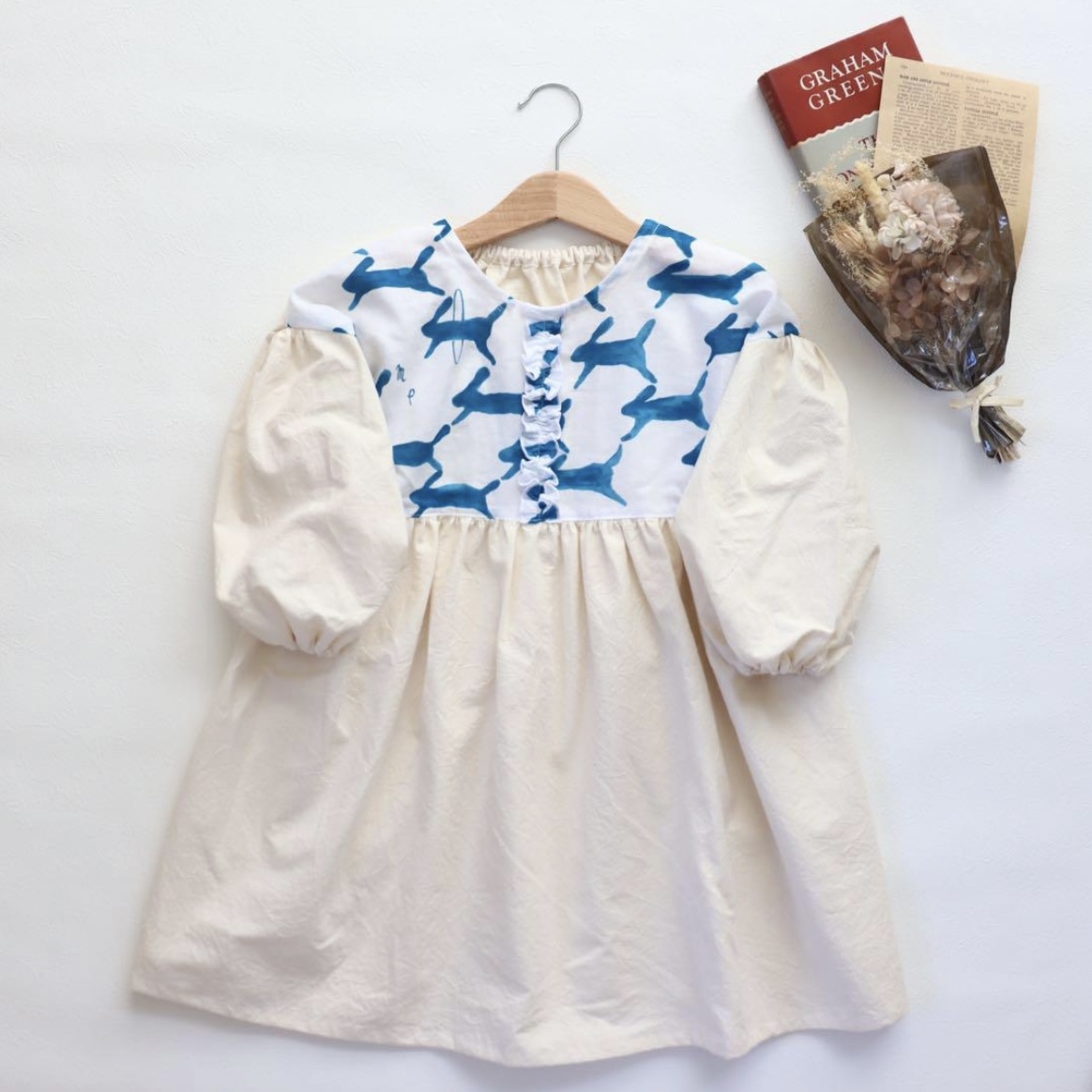 ミナペルホネン ぽわん袖ワンピース 90〜120サイズ - frau.'S