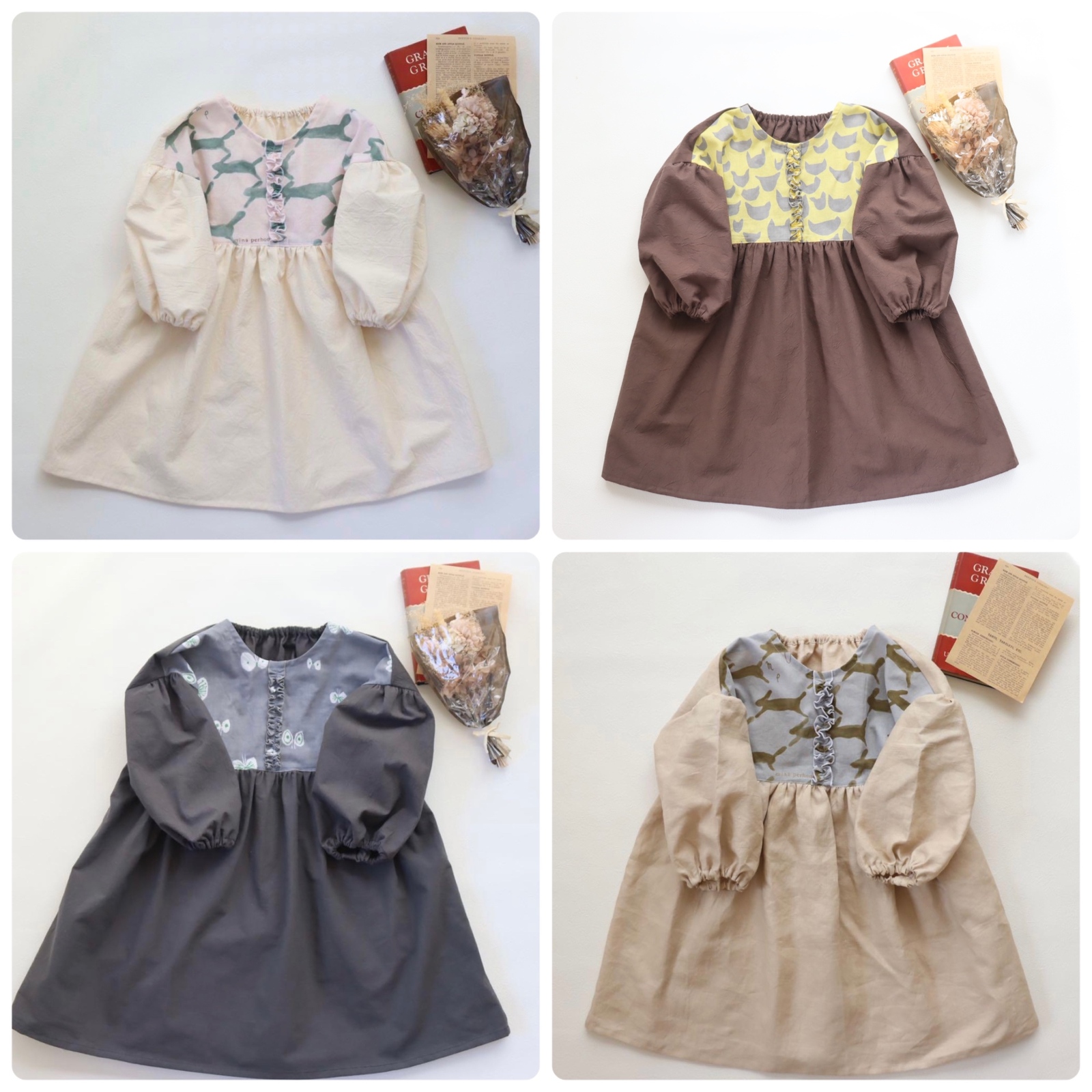 ミナペルホネン ぽわん袖ワンピース 90〜120サイズ - frau.'S