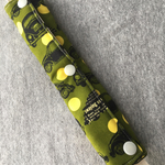 再販◎水筒の肩ひもカバー★巻タイプ(グリーンカー×白イエロードット柄)