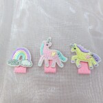 ネームタグワッペン 名札付けワッペン ユニコーン　ピンク