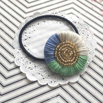 刺繍ビーズまんまるお花風ヘアゴム✾爽やか３色