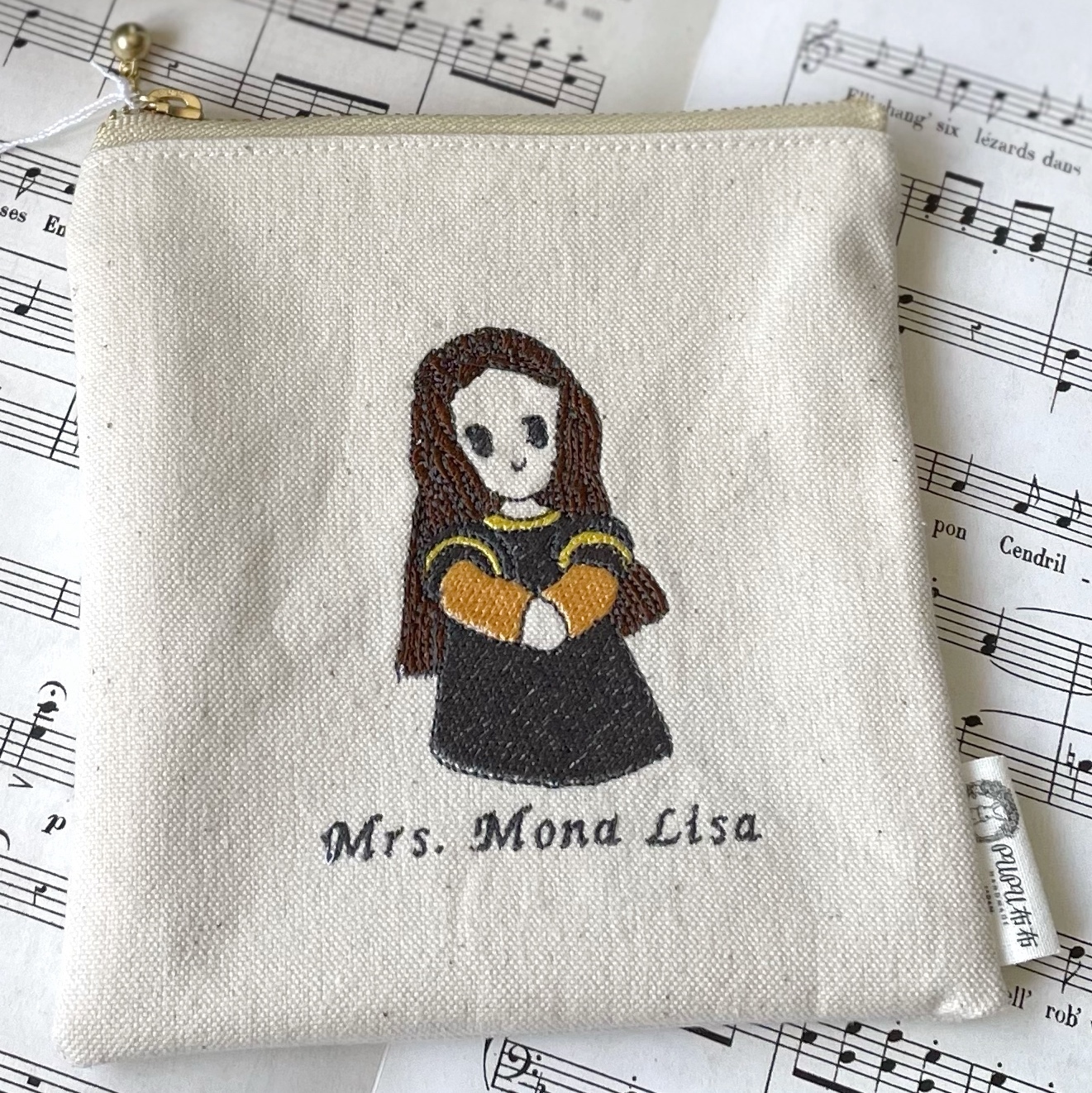 キャラクターポーチ✳︎刺繍ポーチ✳︎モナリザさん✳︎名画✳︎ダ