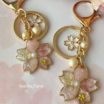 5色桜のキラキラキーホルダー