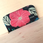 大人♥軽い長財布🖤ボタニカル♩お花♩黒♩ブラック♪通帳ケース♪財布♬