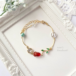 ガラスのチューリップブレスレット🌷（レッド）