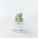 🔫🪽Teddy bear ring ✵ マシンガンでハート撃ち抜く！キューピットくまさんの指輪  《 milk green 》 フリーリング  