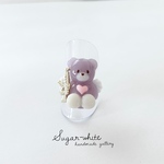 🔫🪽Teddy bear ring ✵ マシンガンでハート撃ち抜く！キューピットくまさんの指輪  《 milk lavender 》 フリーリング  