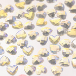 ネイルパーツ ハート 6mm クリア オーロラ 500個 ファセット デコ ハンドメイド 手芸 パーツ BD3689