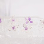 小さな白い紫陽花の一粒ピアス・ノンホールピアス
