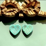 【1コずつ販売】JIRI＊IVANA#czech beads#チェコビーズ　heart♡22㍉ turquoise/ bronze