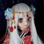 ◆月虹 赤 ヘアクリップ2個セット◆MSD～SD,DD 共用サイズ