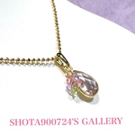 ［再販3］光に溶け込むピンクアメジストのネックレス　スワロフスキー　パープル　#宝石質#minne_new  #天然石　#ラベンダーアメジスト