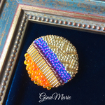 ビーズ刺繍ブローチ レトロ