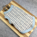 北欧風葉っぱ柄タンクトップ  ベビーブルー