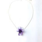 ☆60%off☆glass flower necklace☆viola☆light purple