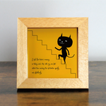 【額付き】 北欧　ネコ　猫　絵　絵画　アート　ポスター　黒猫　イラスト　グッズ　猫モチーフ　雑貨　「ねこのひげ　0066」
