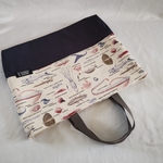 【SALE！！】深海魚のレッスンバッグ/生成り×ネイビー/絵本バッグ/入園入学