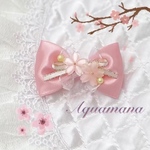 【 犬用　🌸　バレッタ 】 おしゃれ　トップノットペット　子供　ヘアアクセサリー　リボン　バレッタ　♡AquaMana♡