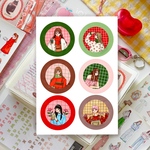 上半身女の子シール33（girls sticker33）人物ステッカー