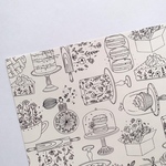 オリジナル　デザインペーパー　線画　お菓子　10枚　A4