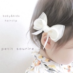オーガンジーのふんわり姫リボン ヘアクリップ ベビー キッズ