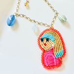 真珠の耳飾りの少女風ビーズ刺繍チャーム