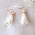  かすみ草の花束  ピアス /イヤリング    