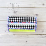 手刺繍スカラップ 08　 Wファスナー長財布