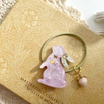 キッズ レジン 見上げうさぎさん rabbit ヘアゴム ribbon