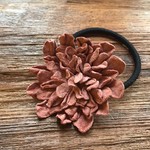 革花のヘアゴム Lサイズ  サーモンピンク