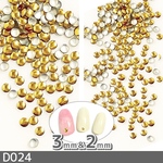 ネイル スタッズ メタルパーツ ゴールド 丸型 2サイズ 3mm2mm(D024)