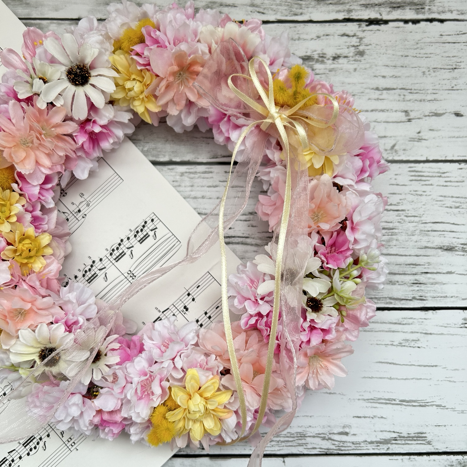 桜とミモザと春の花たちのリース - Flower sei GALLERY | minne byGMO